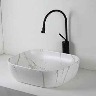[ Giá kho ] Chậu rửa mặt lavabo họa tiết đặt bàn đá.