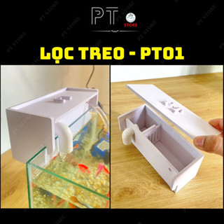 Lọc nước bể cá PT01 kích thước DRC 18x9,5x8cm , lọc thác lọc treo thành bể làm trong nước cho bể cá.