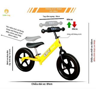 Xe thăng bằng EBV chính hãng(ko kèm phụ kiện)chòi chân cho bé vận động - Tặng bọc lái