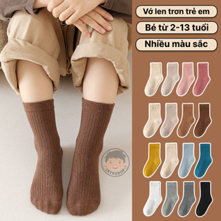 Set tất vớ len trơn nhiều màu cho bé IKID, vớ trẻ em từ 2-13 tuổi cao cấp chất dày, kiểu dáng unisex