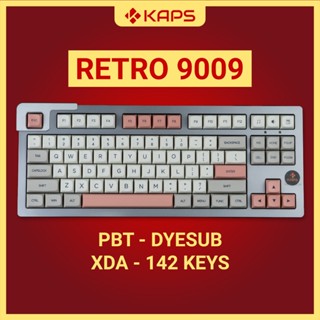 Keycap Retro 9009 PBT profile XDA in dyesub 142 nút cho bàn phím cơ layout 108/104/98/87/84/75/68/64/61