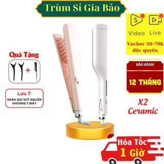 Máy ép tóc dập xù mì chính hãng, máy kẹp làm phồng xoăn sóng giúp uốn tóc hiệu quả