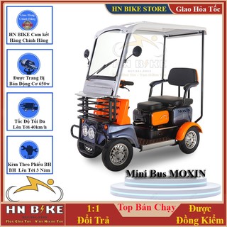 Xe điện 4 bánh mái che YABO-Moxin, Xe điện 4 bánh có mái che, Mẫu mới 2024 + Tặng Bạt Che Mưa