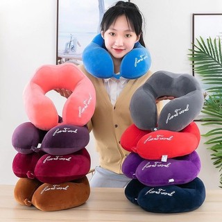 Gối Tựa Cổ Chữ U - Gối Đi Tàu Xe - Gối Đi Làm Vải Nhung Mềm