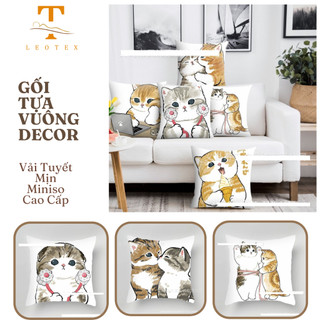 Gối Tựa Lưng Sofa Mèo Couple, Gối Sofa Gối Tựa Trang Trí Mèo anime, Gối Tựa Cafe, Gối trang trí phòng khách