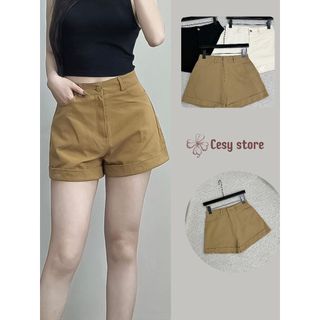 Quần đùi cạp cao Cesy. Quần Short kaki nữ dáng chữ a 263