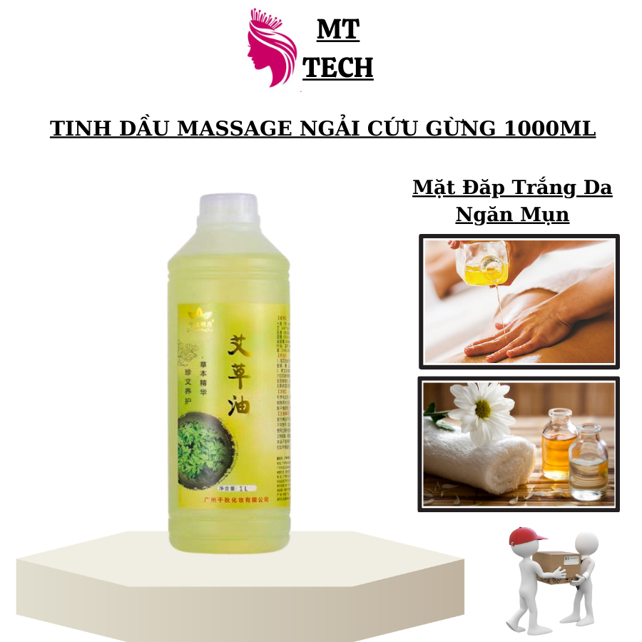 Tinh Dầu Massage Toàn Thân Dầu Ngải Cứu | Tinh Dầu Gừng Tinh Dầu Dừa Masa Body. Chai 1000ml