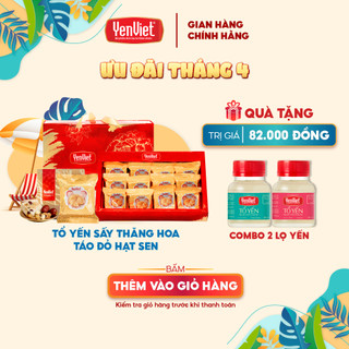 Yến Việt - Hộp 12 viên tổ yến sấy thăng hoa, 3,5g yến khô/ viên 9g, đông trùng hạ thảo, táo đỏ, hạt sen, 5 phút ăn liền