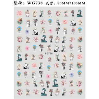 Sticker & Decal dán móng tay mặt người, hình người 1