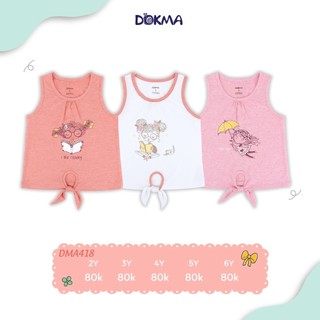 2-6Y Áo ba lỗ sợi tre bé gái Dokma DMA418