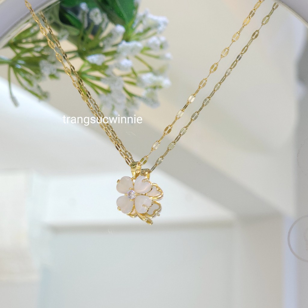 Dây chuyền nữ titan Clover Opal