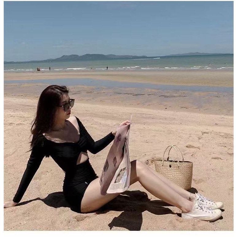 Đồ Bơi Dài Tay Bikini Liền Thân 1 Mảnh Đi Biển Monokini Bộ Bơi ín Đáo Áo Tắm Quảng Châu Cao Cấp | BigBuy360 - bigbuy360.vn