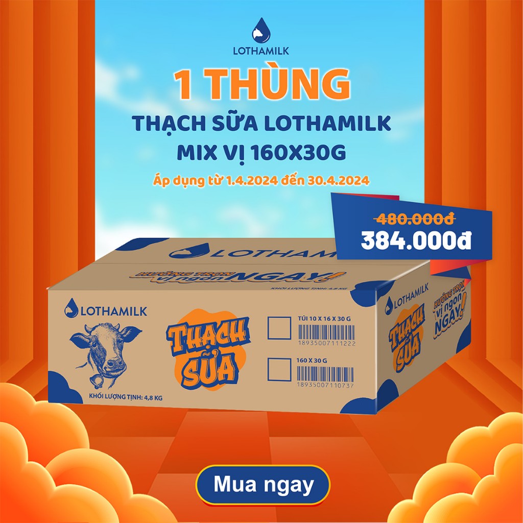 Thạch Sữa Lothamilk thùng 160x30g