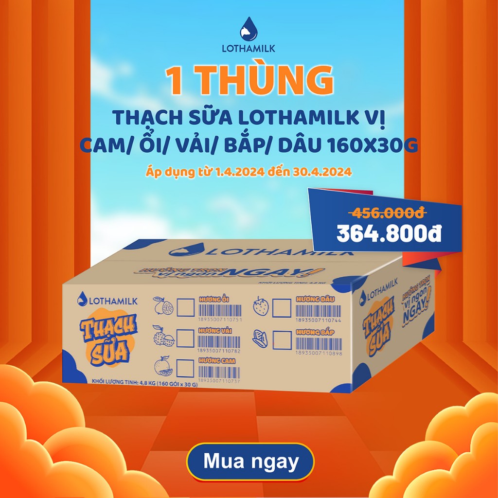 Thạch Sữa Lothamilk thùng 160x30g