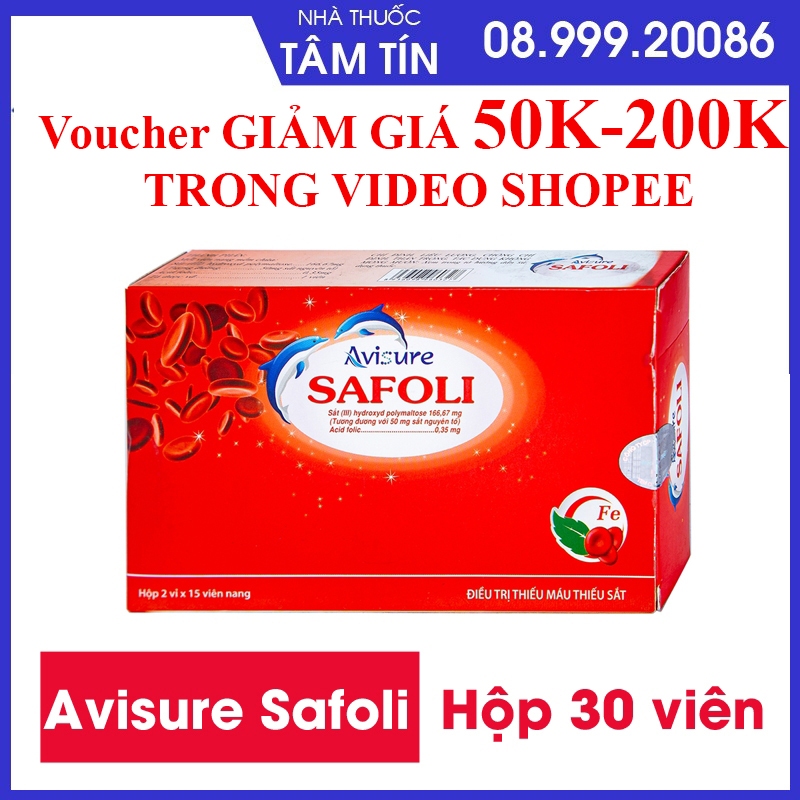 Sắt Safoli. Avisure bổ sung sắt và acid folic cho phụ nữ mang thai người