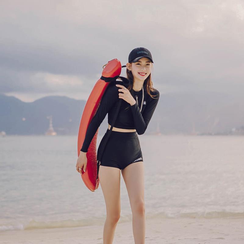Đồ Bơi Quảng Châu 2 Mảnh Set Đi Biển Dài Tay Quần Đùi Áo Tắm Cao Cấp | BigBuy360 - bigbuy360.vn