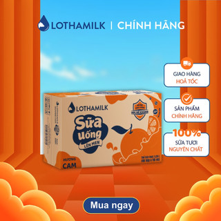 Thùng 48 hộp sữa tươi lên men tiệt trùng Lothamilk 110ml