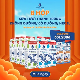 Sữa tươi thanh trùng Lothamilk hộp 1L