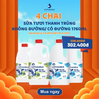 Sữa tươi thanh trùng Lothamilk chai 1760ml