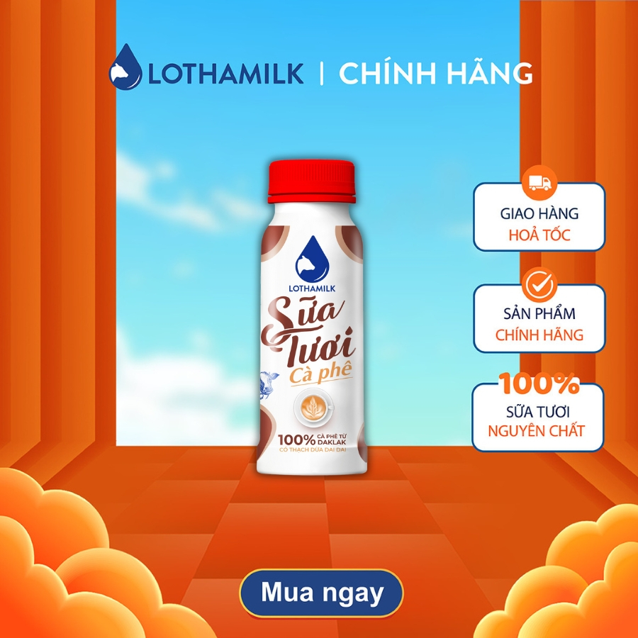 Sữa Tươi Cà Phê Thanh Trùng Lothamilk chai 250ml