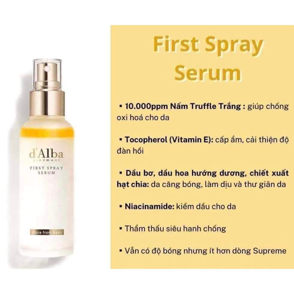 [chính hãng] Serum dạng xịt khoáng d'Alba căng bóng da First Spray Serum 50ml/100ml.yennhishop