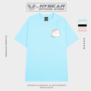 [MUA 2SP TẶNG 1 TÚI TOTE]  Áo Thun Unisex HYBEAR Sticker TRÁI ĐÀO Cổ tròn 100% Cotton HYBEAR