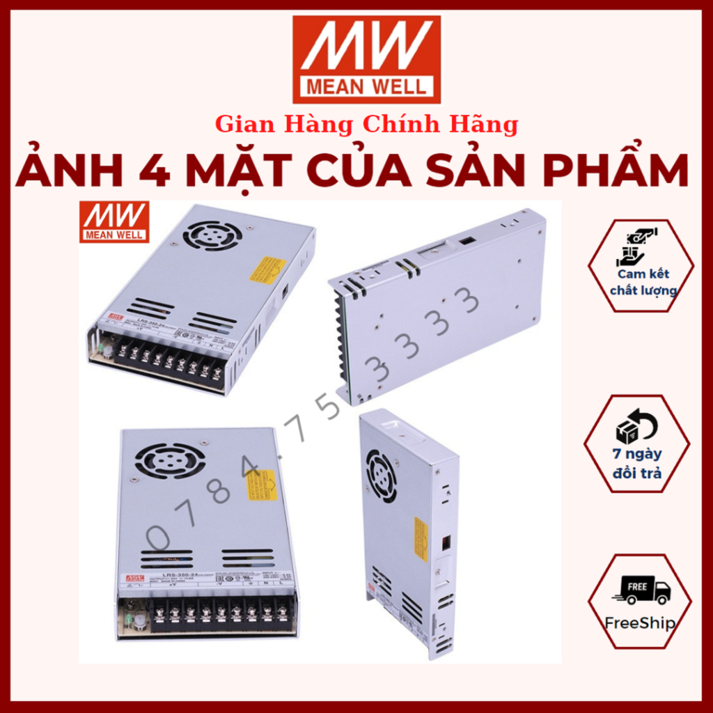 Nguồn Meanwell LRS 24V DC 350W, Chuyển Nguồn 24V 14.6A, Tăng Phô Meanwell Đài Loan, Bộ Đổi Nguồn 220V Sang 24V,Meanwell | BigBuy360 - bigbuy360.vn