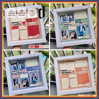 (20x20cm) Khung ảnh DIY 3D Scrapframe lưu niệm Handmade - Khung decor sẵn, khách tự dán ảnh