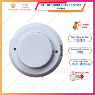 Đầu Báo Khói Quang 12v GST R-6601, có tiếp điểm đầu ra NO/NC Dùng công nghệ tán xạ , phát hiện khói nhanh , chính xác .