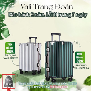 TĐ93 VALI KHUNG NHÔM KHOÁ SẬP [Trang Đoàn Hàng Loại 1] CÓ KHAY ĐỂ CỐC -[TẶNG BỌC VALI VÀ TÚI ĐỰNG GIẦY DÉP]