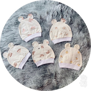 Mũ sơ sinh cotton loại mỏng cho bé - chất vải co dãn
