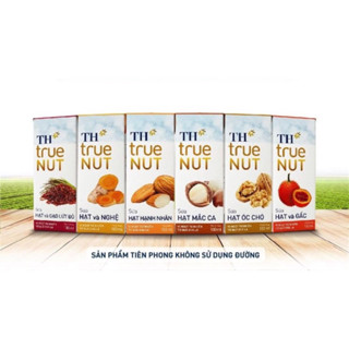 Lốc 4 hộp sữa hạt TH True Nut 180ml (mắc ca, óc chó, hạnh nhân, hạt gấc, hạt gạo lứt)