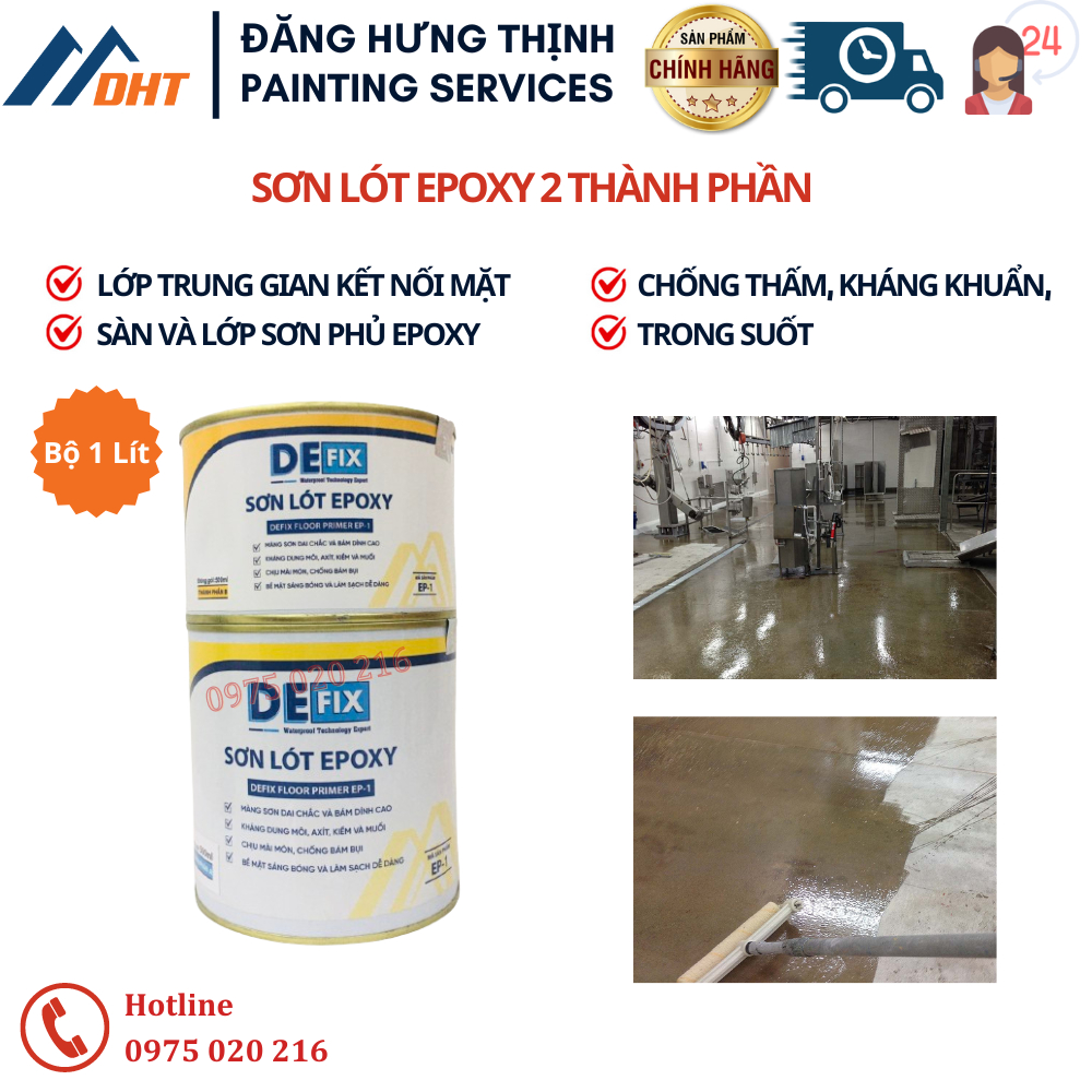 Sơn lót Epoxy, sơn sàn Epoxy #Bộ 1L