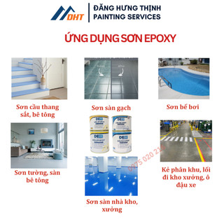 Sơn lót Epoxy, sơn sàn Epoxy #Bộ 1L