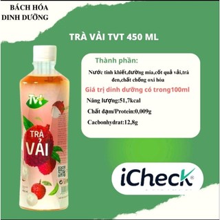 •trà vải tvt đậm vị cốt vải tự nhiên 450ml