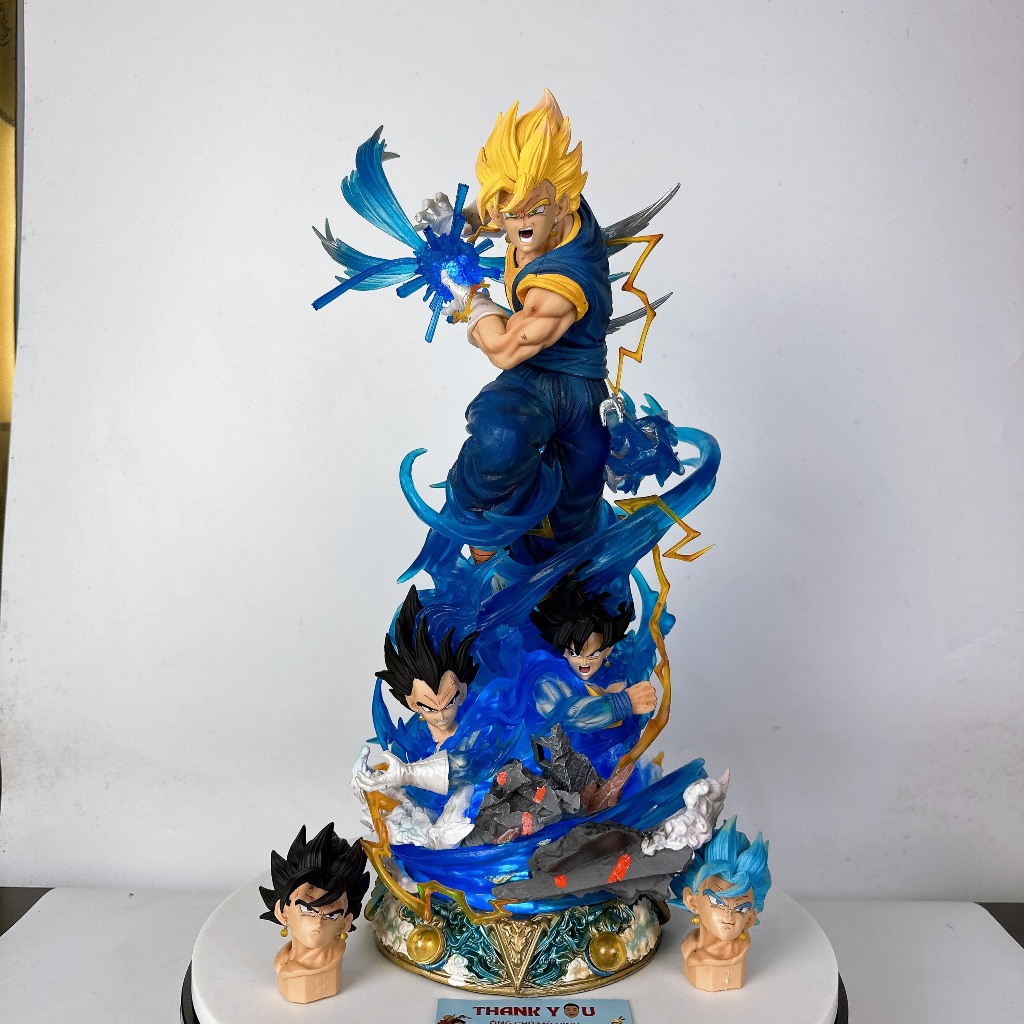 Mô hình Vegito ,mô hình dragonball Vegito Goku Vegeta cực đẹp cao 45cm, có đèn LED, 3 đầu thay thế O