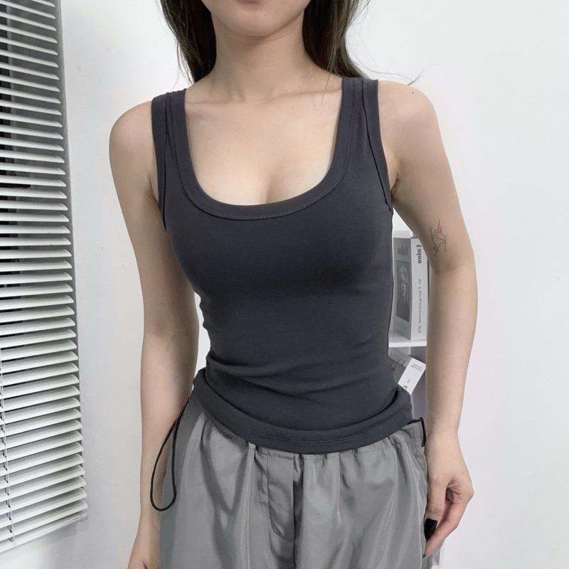 Áo Ba Lỗ Cổ Vuông Sexy, Áo Hai Dây Nữ Phong Cách Đơn Giản Dễ Phối Đồ | BigBuy360 - bigbuy360.vn