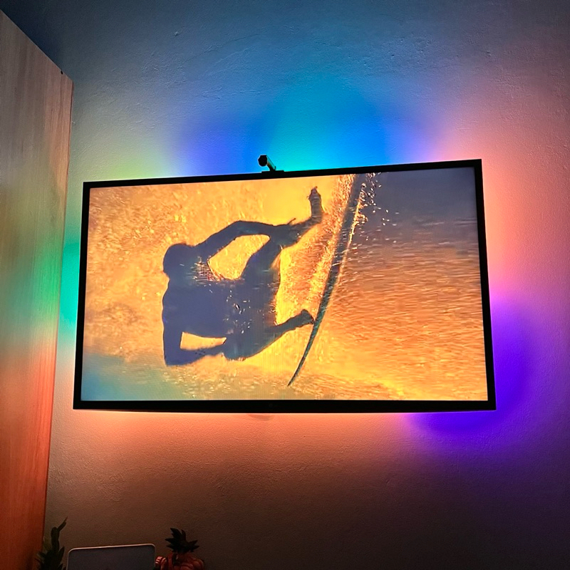 Bộ Đèn Led Strip Ambient Light Kit Đồng Bộ Màu Theo Màn Hình Tivi Khiển Qua Bluetooth Điện Thoại - Hàng Fullbox