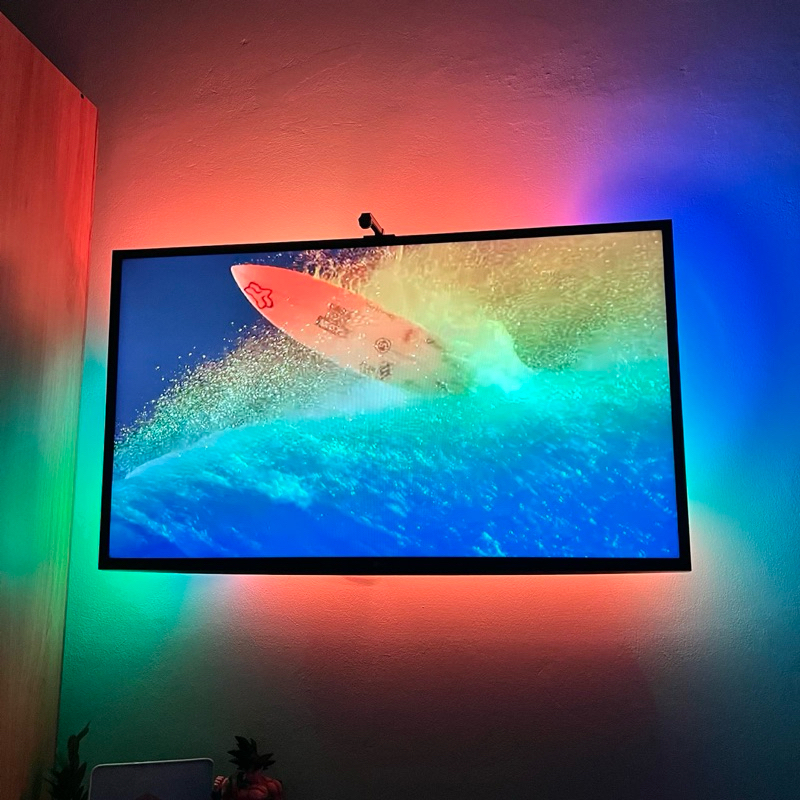 Bộ Đèn Led Strip Ambient Light Kit Đồng Bộ Màu Theo Màn Hình Tivi Khiển Qua Bluetooth Điện Thoại - Hàng Fullbox