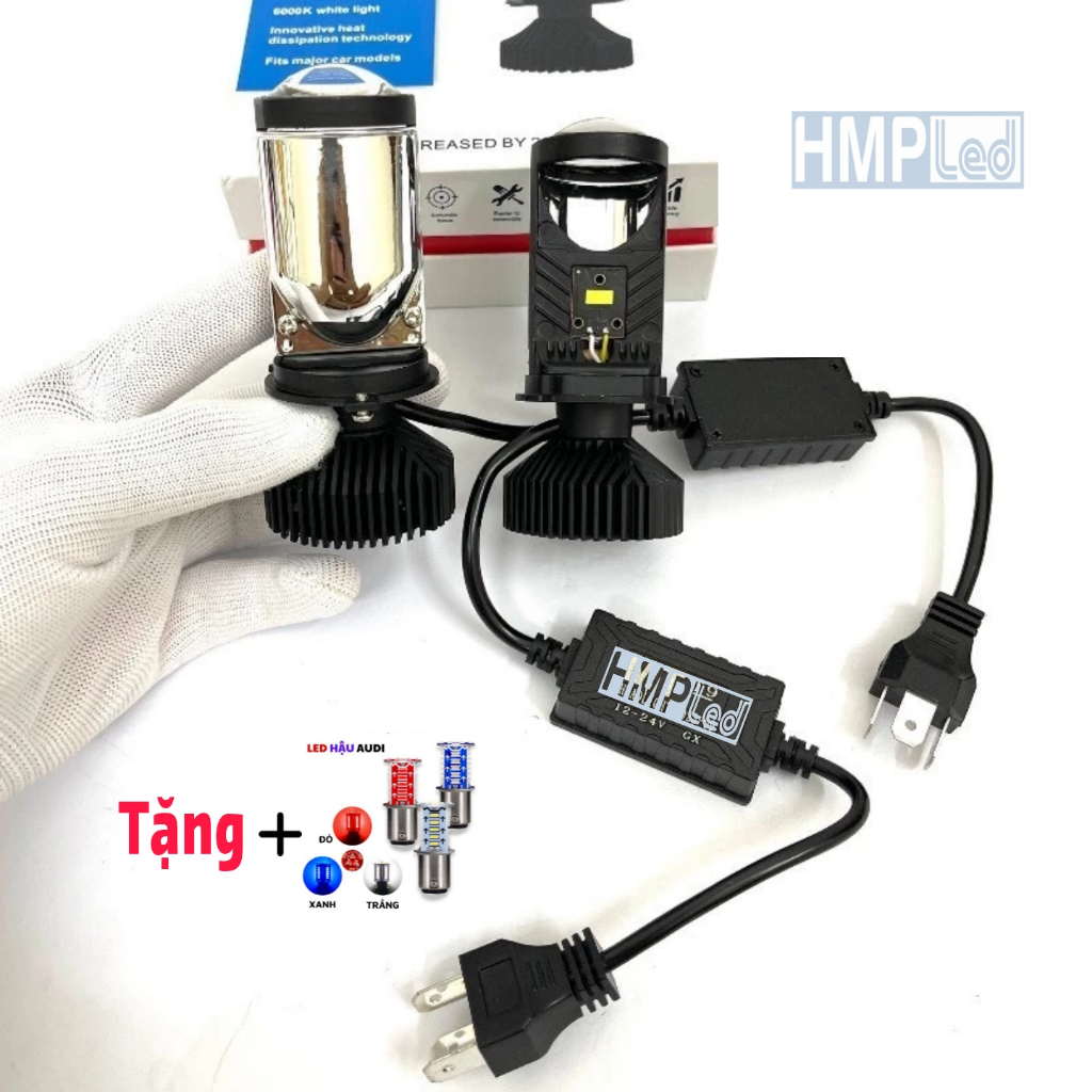 ( Mua Đèn Tặng Bóng Hậu AuDi ) Đèn Led Pha Bi Cầu Mini T9 40W Bản Cao Cấp 2023 Chân H4 Gắn Như Zin Cho Xe Máy, Ô tô....