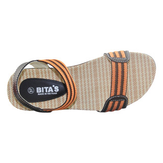 Sandal nữ Bita's SYN.62 (Cam đen + Đỏ kem + Xanh lá kem)
