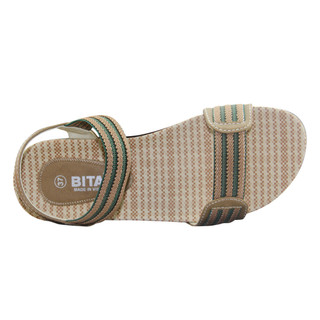 Sandal nữ Bita's SYN.62 (Cam đen + Đỏ kem + Xanh lá kem)