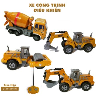Xe điều khiển từ xa - Bộ xe công trình xe múc, Ben,Cẩu, Gạt Ủi, Lu điều khiển bánh xích