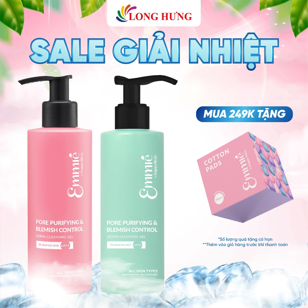 Gel rửa mặt sạch sâu và kiểm soát mụn Emmié Pore Purifying & Blemish Control Derma Clean Gel (180ml)