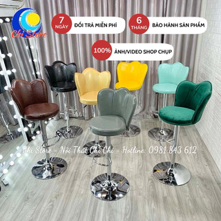 Ghế Chụp Hình Tựa Sen, Ghế Xoay Quầy Bar, Trang Điểm Xoay 360 Độ Và Điều Chỉnh Độ Cao 60/80cm Sang Chảnh