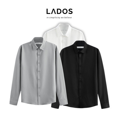 [OUTLET - KHÔNG ĐỔI TRẢ] Áo sơ mi dài tay vải lụa chéo hàn dày không nhăn LADOS-8142 phong cách Hàn Quốc trẻ trung