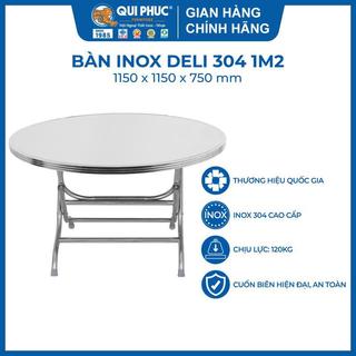  Bàn tròn inox 304 DELI, không hoen gỉ & chịu lực 120kg
