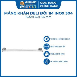  Giá treo khăn đôi nhà tắm inox 304 DELI, 6 tấc đến 1m