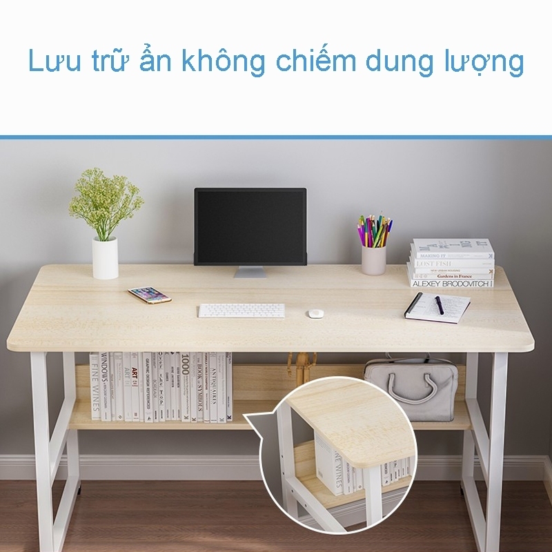 HUHU Bàn làm việc gỗ dùng cho văn phòng, học bài, để máy tính cho học sinh, sinh viên | BigBuy360 - bigbuy360.vn