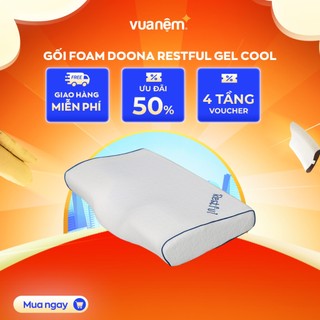 Gối memory foam Doona Restful Cool Gel 55x35cm mát lạnh tức thì, ôm sát nâng đỡ, định hình cổ vai gáy